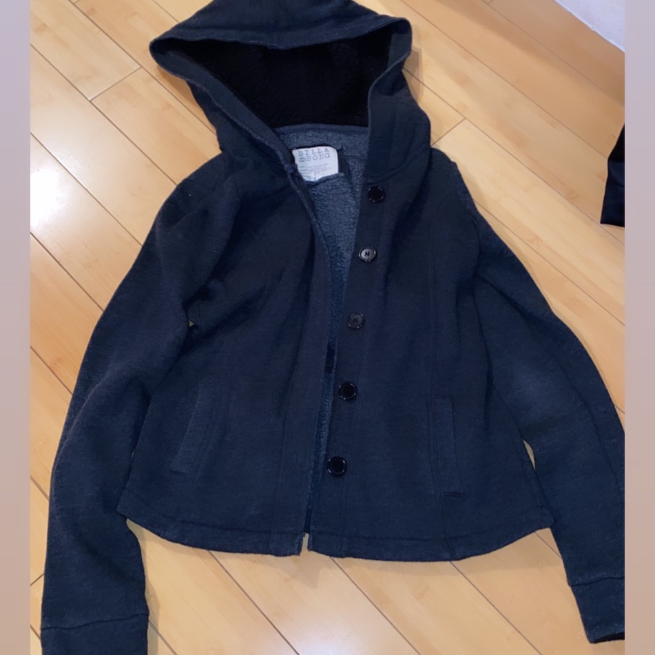 Dark Gray Button Down Winter Jacket